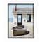 Stupell Industries Boat On Boardwalk Tranquil Coastal Boathouse Black Framed Wall Art